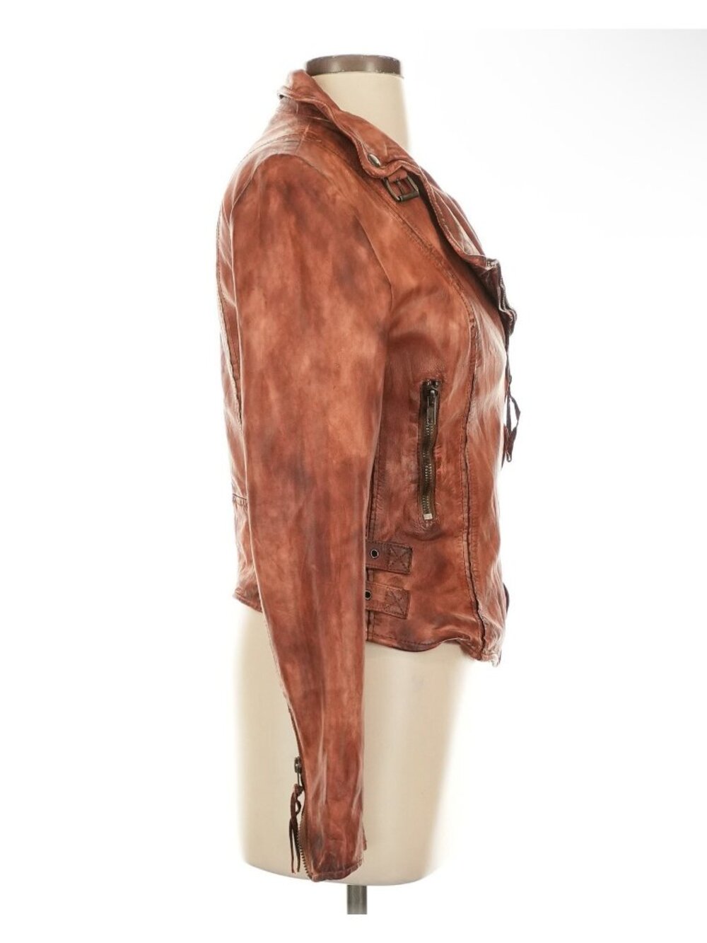 Free People Muubaa Distressed Leather Moto Biker Jacket 4| Indie Coastal Cowgirl - Picture 9 of 16